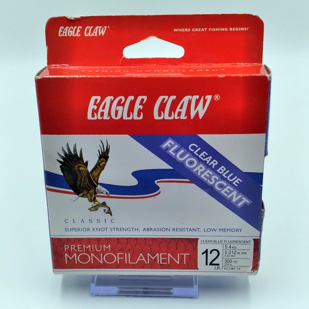 Eagle Claw Clear Blue Fluorescent Premium Monofilament 12 lb